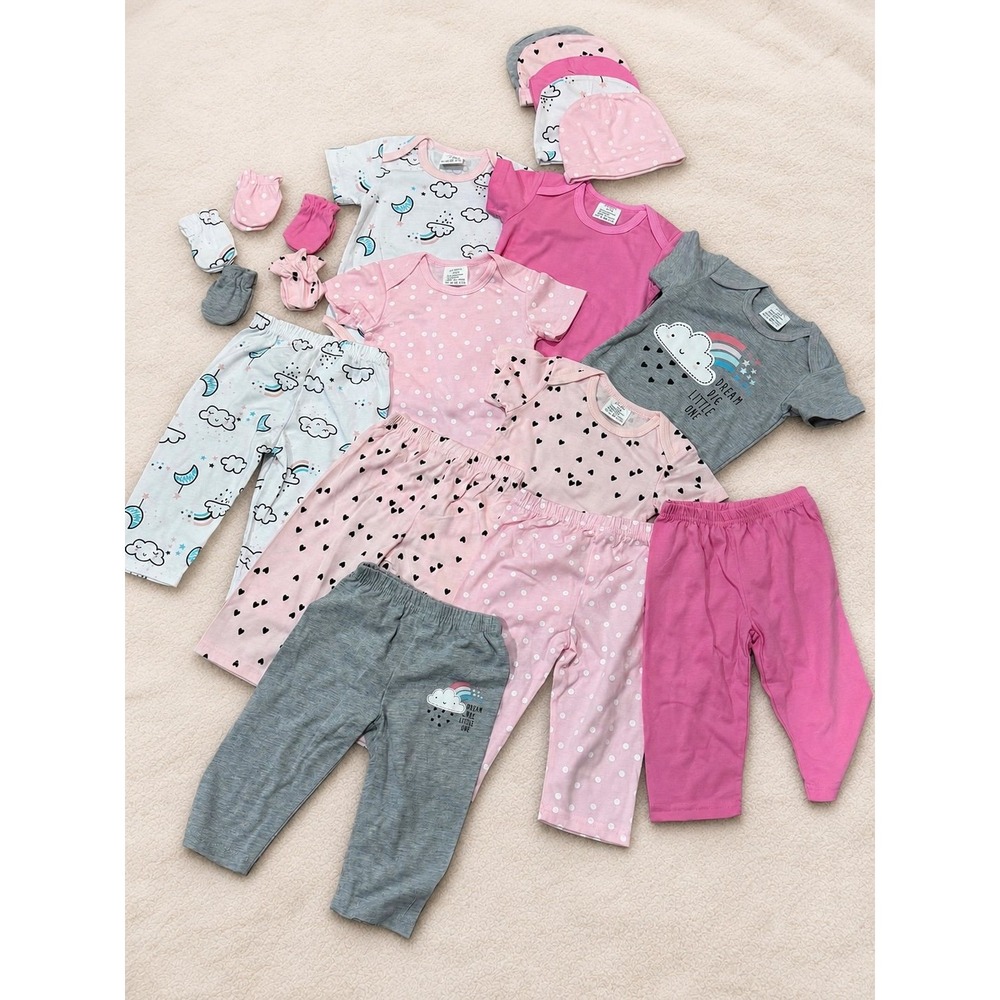JY.COZY Baby Girl 20pc Bamboo Blend Set 9-12M Runs Small NWOT